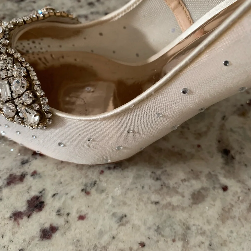 Badgley Mischka Quintana Crystal & Mesh High-Heel Pumps Size 9.5 - Picture 11 of 16